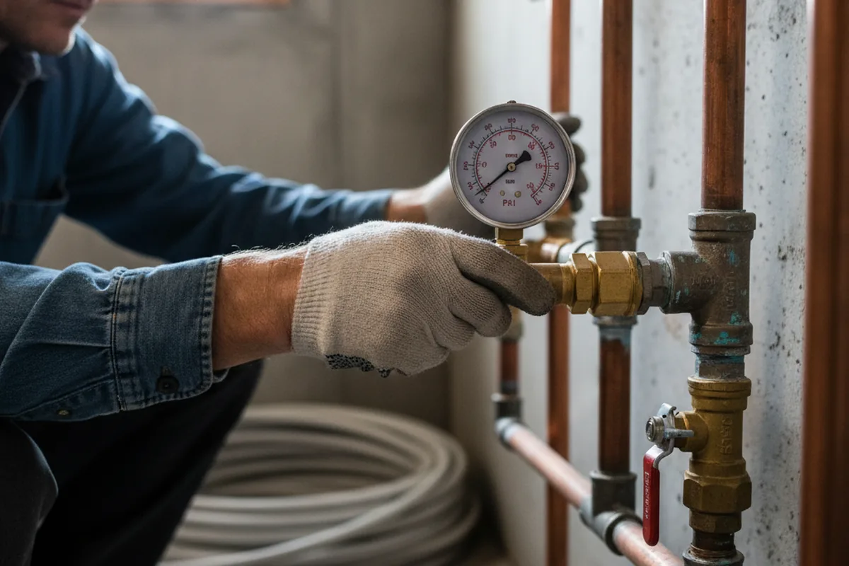 Pressure testing a repaired line during Water Line Repair in Royal Oak